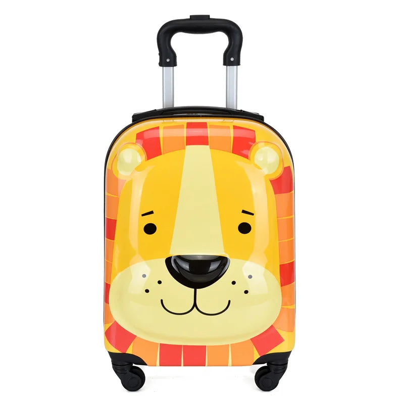 Sydney Kids Suitcase – 3D Animal Trolley with 360° Wheels and Adjustable Handle | Lightweight & Shockproof | Kalsten