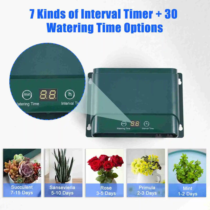 Kalsten | Solar Drip Irrigation System Kit Automatic Watering with 30 Modes & 7 Timers – AquaFlow