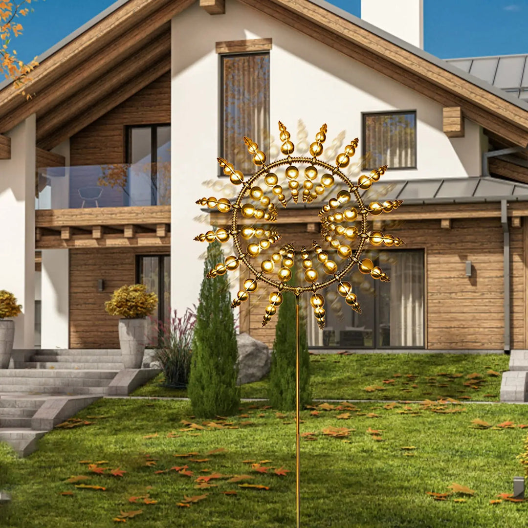 Kalsten | Unique Solar-Powered Kinetic Metal Windmill Spinner - Magical Wind Collectors for Patio, Garden, Lawn Outdoor Decoration