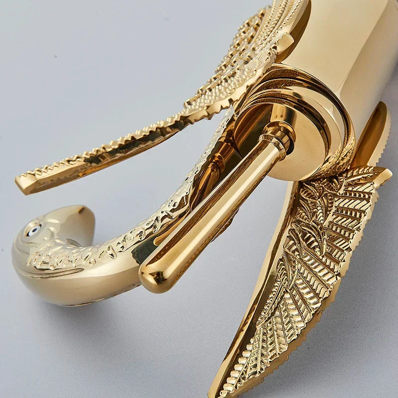 Gold Swan Basin Mixer Tap
