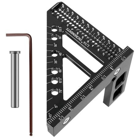 Kalsten | Precision 3D Woodworking Ruler – 45° & 90° Multi-Angle Measuring Tool