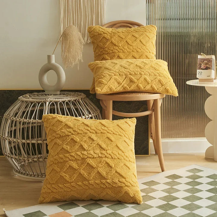 SilkAura Decor Cushion Cover - Luxury Comfort with Geometric Jacquard Kalsten