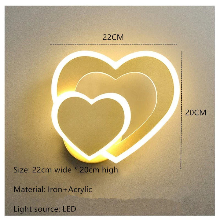 Modern LED Heart-Shaped Wall Lamp | Kalsten