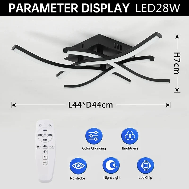 Modern LED Ceiling Lamp for Living Room, Dining Room, Bedroom, and Balcony | Kalsten