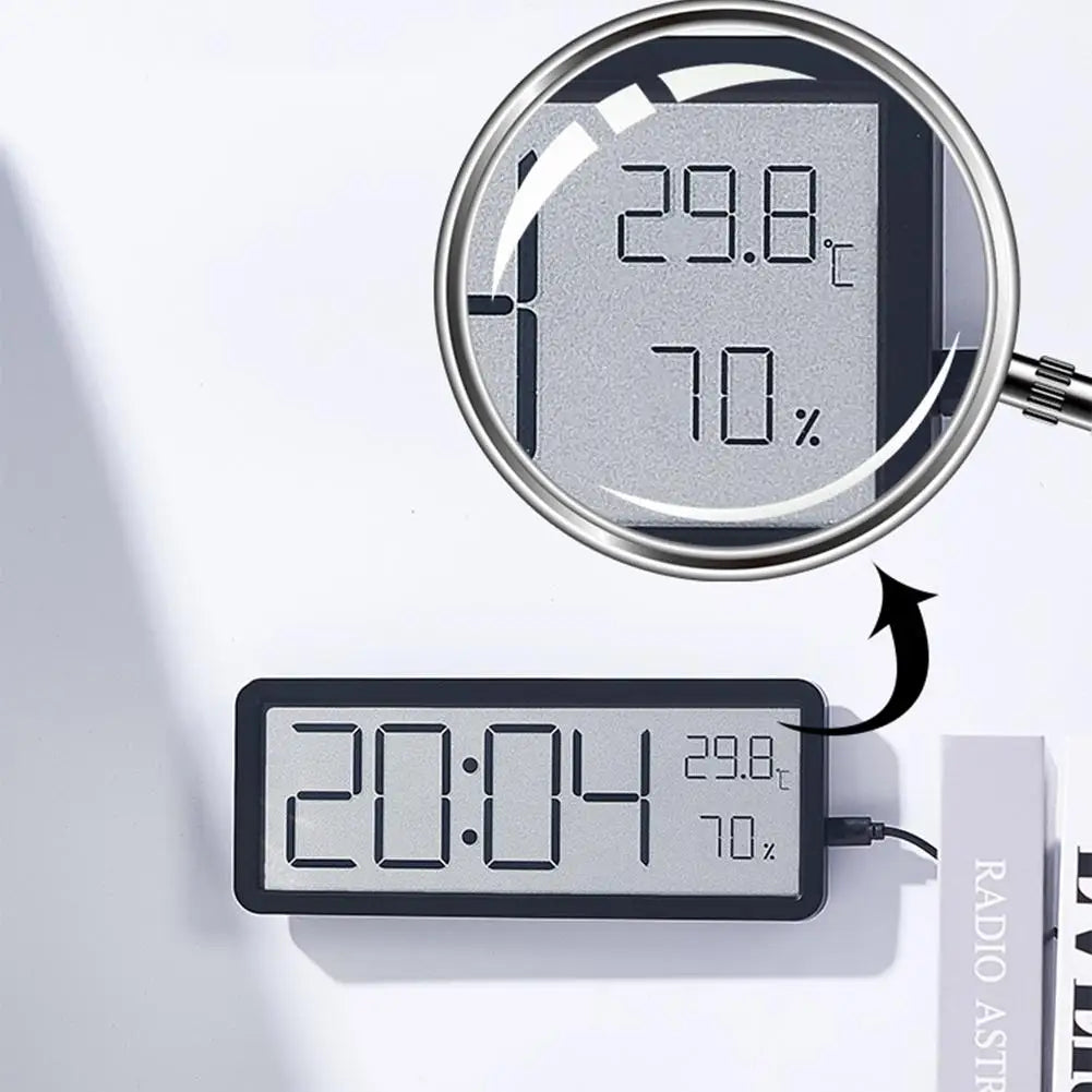 Large Digital Wall Clock with Temperature and Humidity Display – Perfect for Living Room, Bedroom, and Office | Kalsten