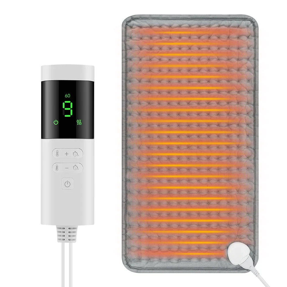 Karnz | ThermaEase Electric Heating Pad | 9 Temperature Settings & 4 Timer Modes | 30x60 cm | Washable & Fast Heating | For Back, Abdomen & Legs