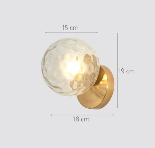 Modern LED Gold Glass Ball Wall Lamp for Indoor Lighting Decoration | Kalsten