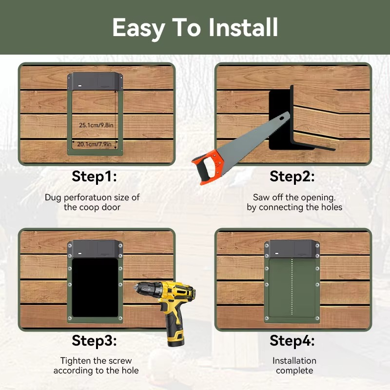 Kalsten | Smart Automatic Chicken Coop Door Opener with Light Sensor and Waterproof Design