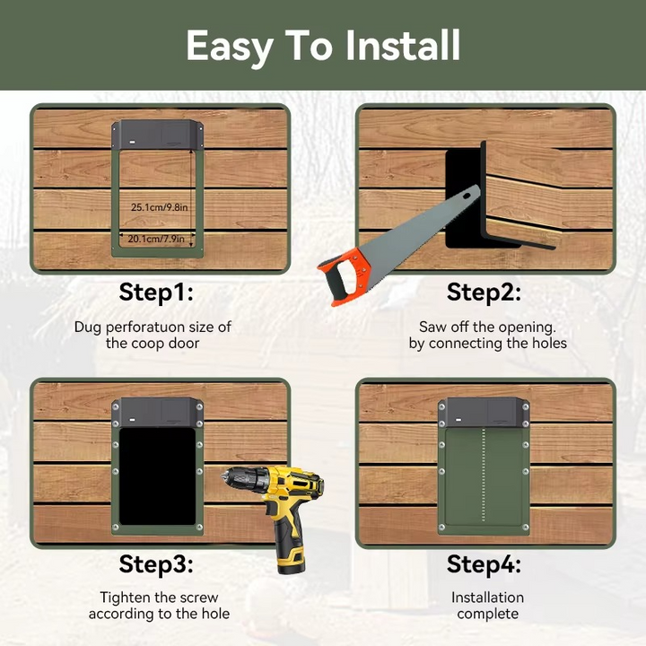 Kalsten | Smart Automatic Chicken Coop Door Opener with Light Sensor and Waterproof Design
