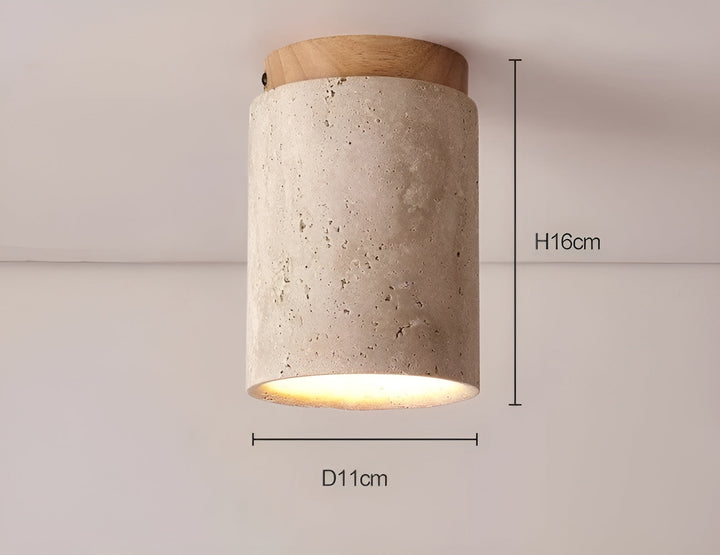 ZenElegance Wabi Sabi Luxury Ceiling Lighting - Natural Travertine LED Kalsten