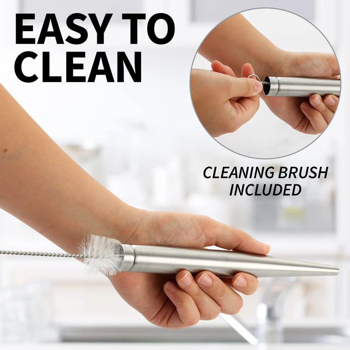 Kalsten | Flavora Marinade Injector | With 2 Needles & Cleaning Brush | For Liquid & Thick Marinades | Stainless Steel & Silicone