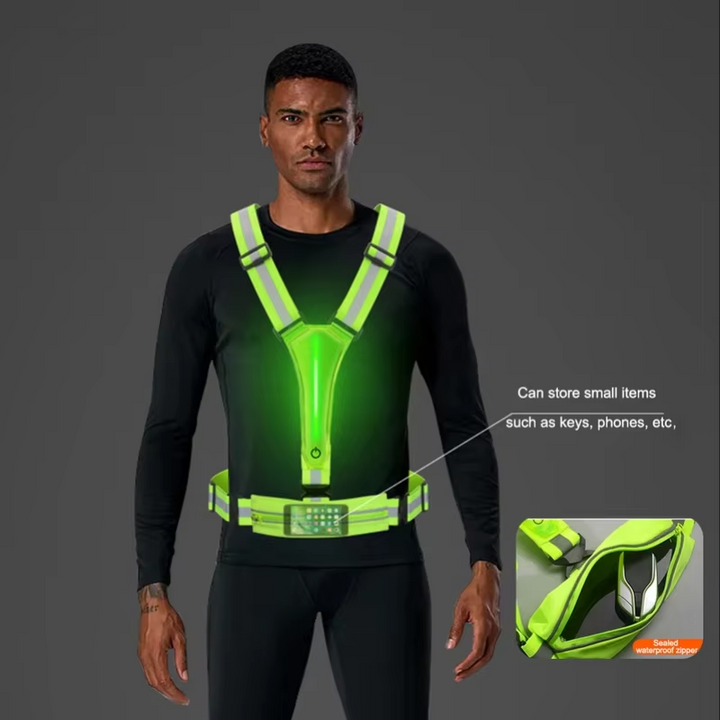 Kalsten | LED Reflective Safety Vest with Adjustable Straps and USB Rechargeable Lights