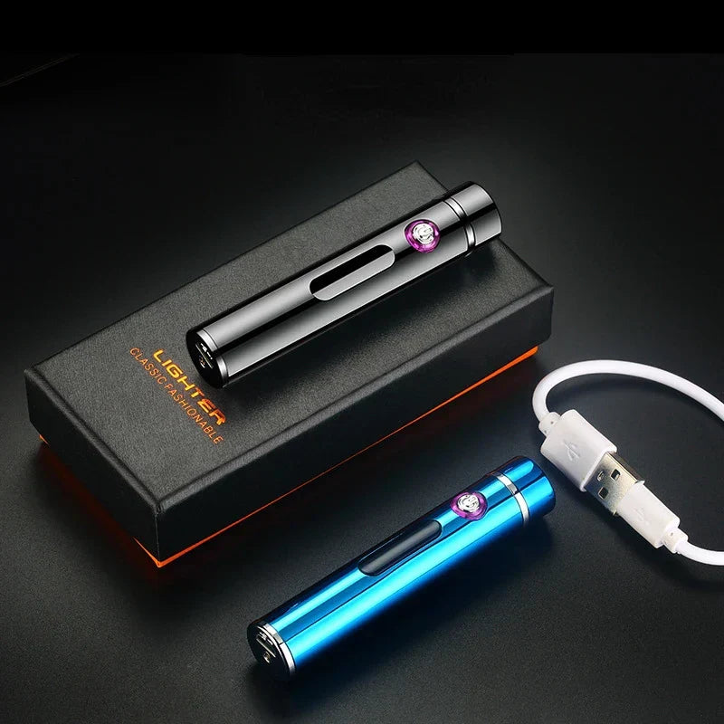 Kalsten | Voltrino Cylinder USB lighter | Double arc technology | Rechargeable & windproof | Noble metal casing for men