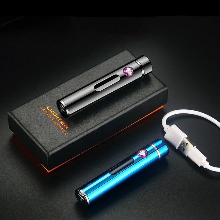 Kalsten | Voltrino Cylinder USB lighter | Double arc technology | Rechargeable & windproof | Noble metal casing for men