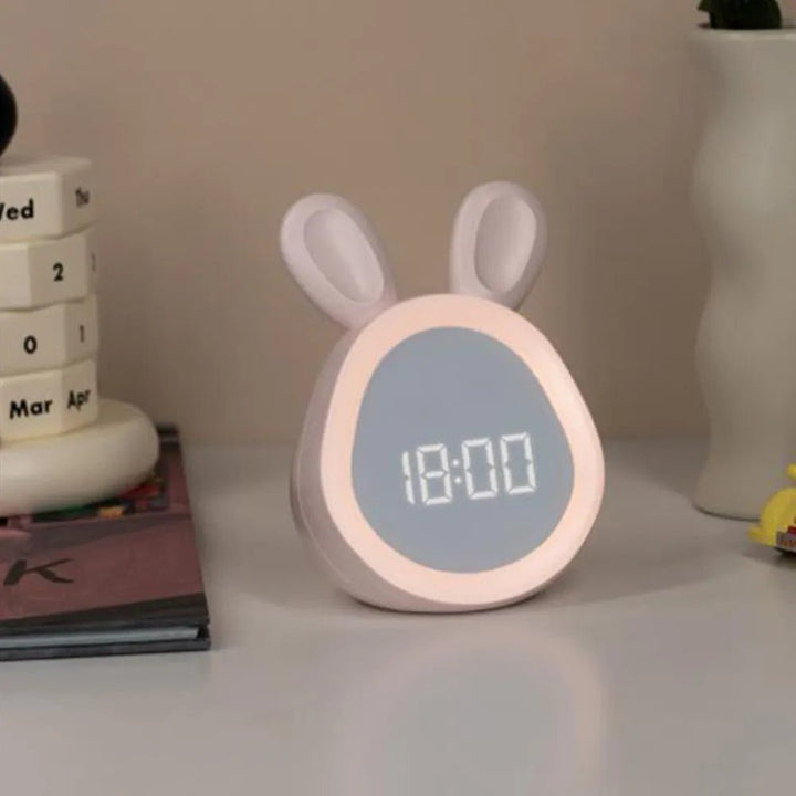 Rabbit-Shaped Kids' Alarm Clock with LED Night Light - BunniGlow | Kalsten