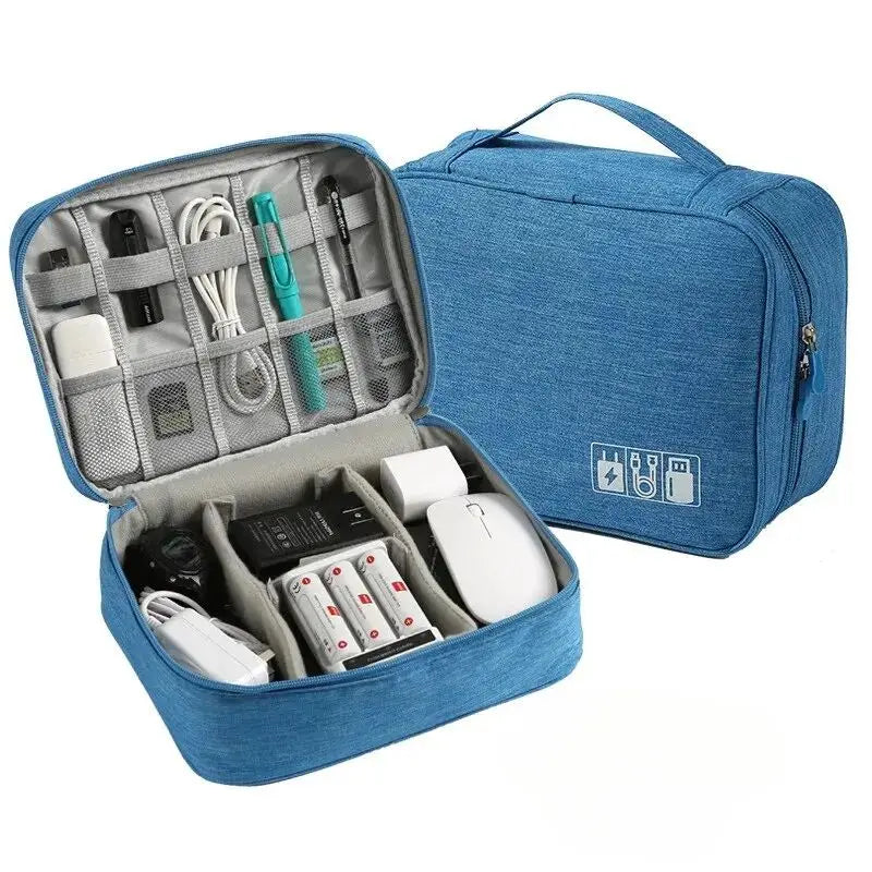 Skanto | ORGAZIP Tech Organizer | Large Cable Bag for Travel | Waterproof & Multifunctional | For Power Banks, Cables & Accessories