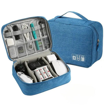 Skanto | ORGAZIP Tech Organizer | Large Cable Bag for Travel | Waterproof & Multifunctional | For Power Banks, Cables & Accessories