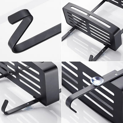 Sleek No-Drill Dual-Layer Shower Organizer Shelf