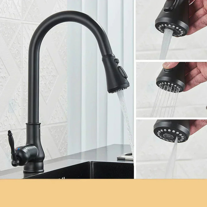 Retro Brass Kitchen Faucet – Swivel Spout