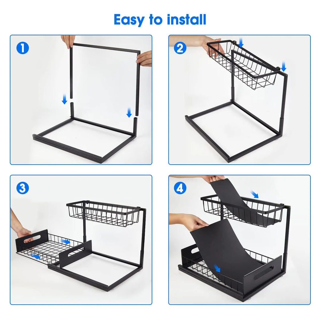 Kalsten | 2-Tier Under Sink Sliding Cabinet Organiser – Arlo