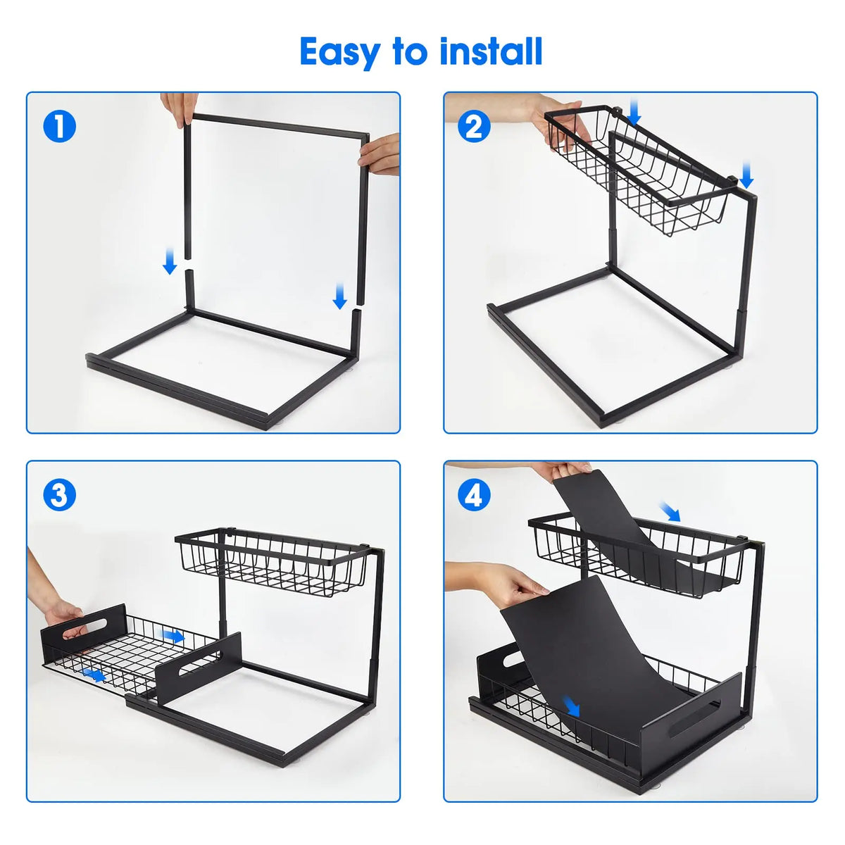 BowLift | 2-Tier Under Sink Sliding Cabinet Organiser – Arlo