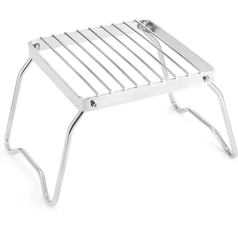 BowLift | FlameRack Folding Grill Stand | Stainless Steel & Foldable | For Outdoor & Camping | 3 cm Packed Size