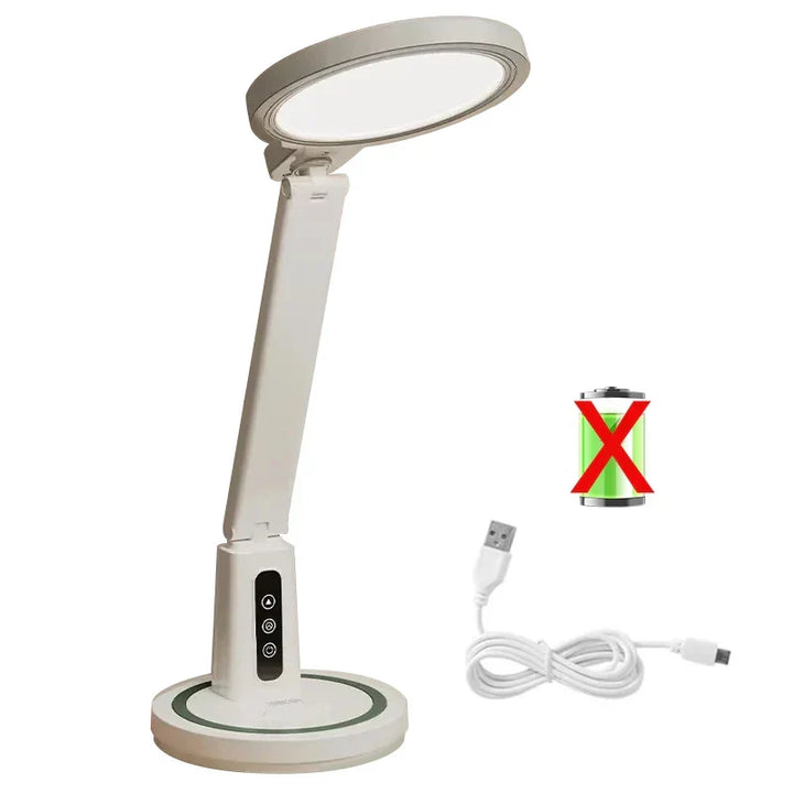 LED Clock Table Lamp – Dimmable, Foldable, and USB Rechargeable Desk Lamp for Eye Protection | Kalsten