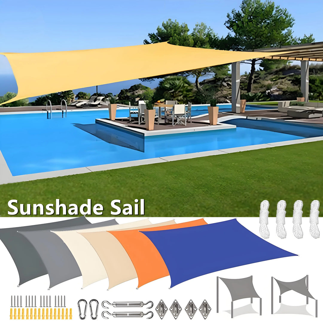 Kalsten | Waterproof Rectangular Sun Shade Sail with UV Protection & Mounting Kits – ShadeGuard