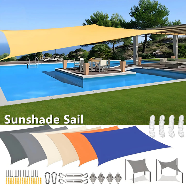 Kalsten | Waterproof Rectangular Sun Shade Sail with UV Protection & Mounting Kits – ShadeGuard