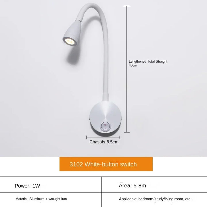 Versatile LED Wall Lamp: Modern, Flexible, Perfect for Reading in Bed | Kalsten