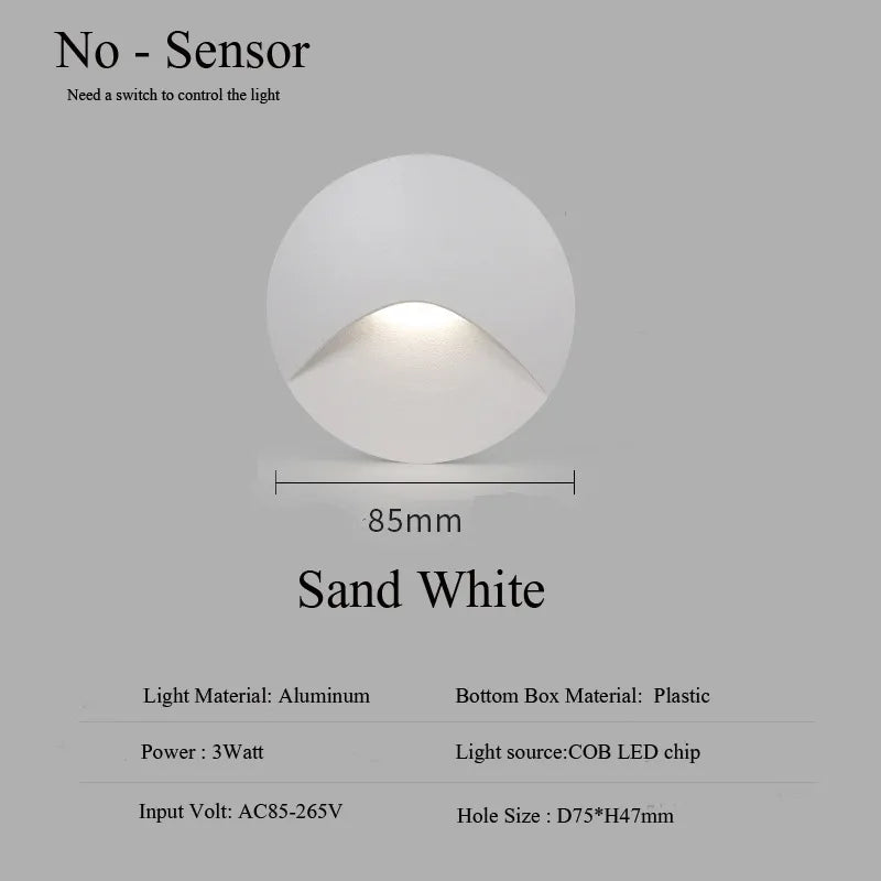 Kalsten | Modern waterproof IP65 LED recessed wall lamp for outdoor lighting - 3W embedded step & staircase balcony portal light