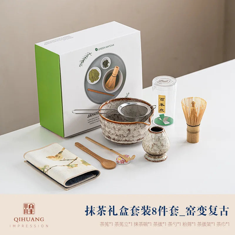 Variant image for Matcha Tea Set 8-Piece Green Size Standard Ceramic Bamboo Whisk-3