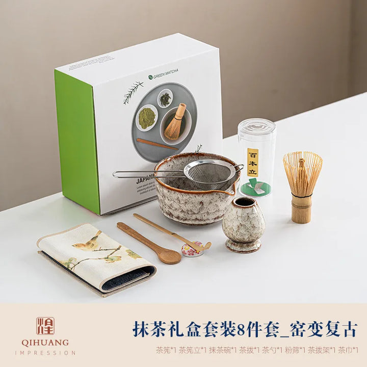 Variant image for Matcha Tea Set 8-Piece Green Size Standard Ceramic Bamboo Whisk-3