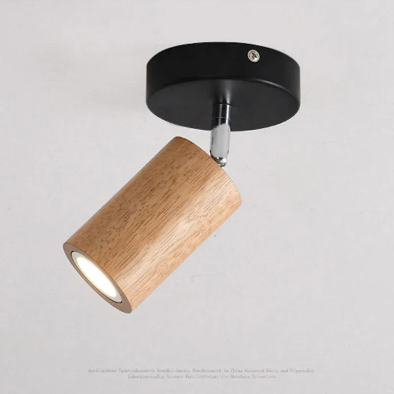 Nordic LED Wall Lamp – Solid Wood Ceiling Spotlight with Adjustable Downlight for Aisle, Stairs, and Home Decor, AC 90-260V | Kalsten