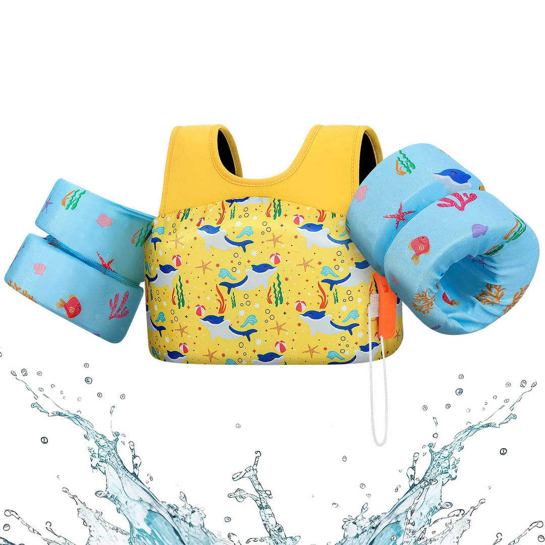Kalsten | Kids Foam Life Vest with Arm Floats and Safety Whistle for Swimming and Kayaking