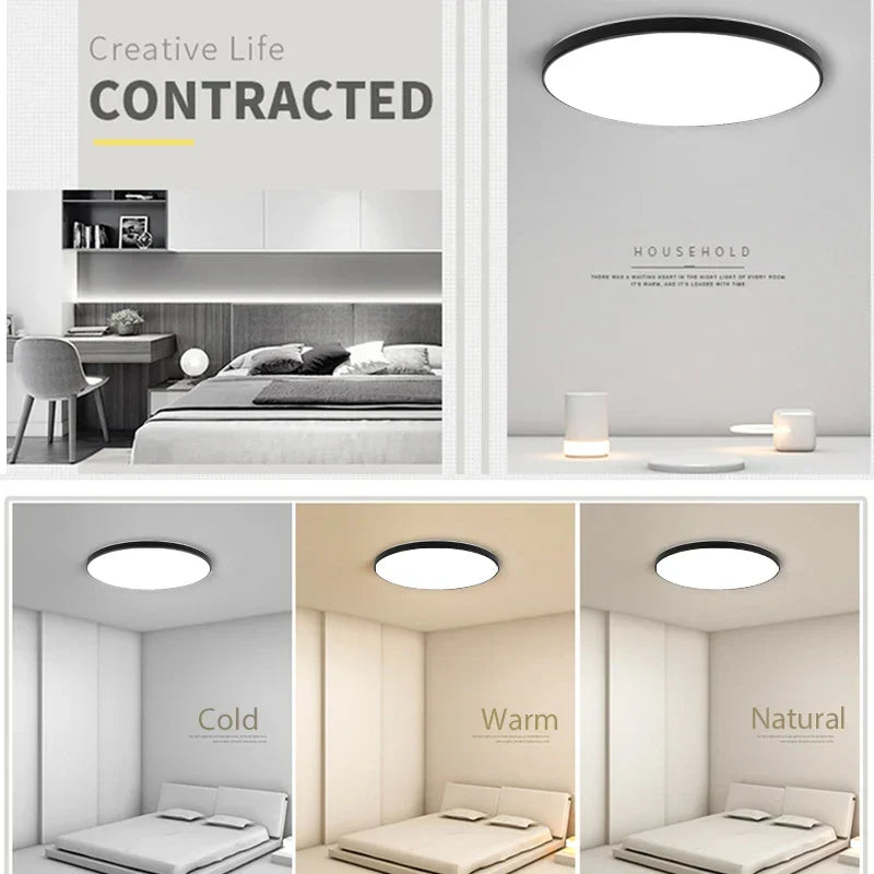 Modern LED Ceiling Lamp – 18W/30W/40W/72W Round Ceiling Light for Living Room, Bedroom, Kitchen, and Bathroom | Kalsten