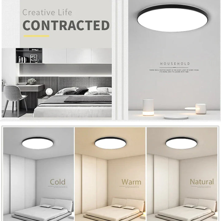 Modern LED Ceiling Lamp – 18W/30W/40W/72W Round Ceiling Light for Living Room, Bedroom, Kitchen, and Bathroom | Kalsten