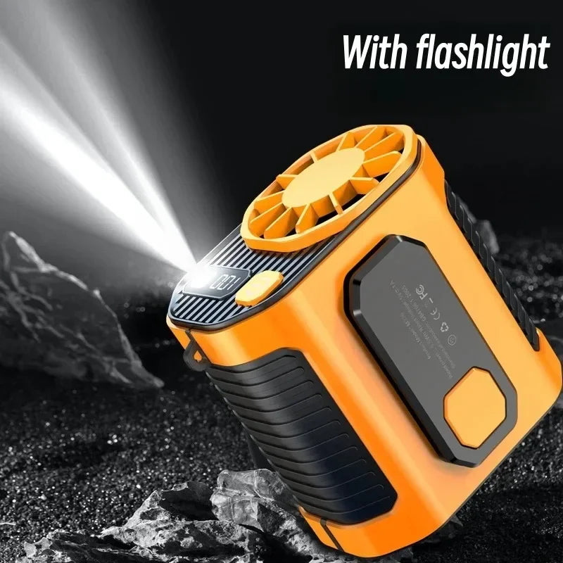 Portable Waist Fan - Strong Wind Hanging Neck Fan with Power Bank and LED Lighting for Outdoor Sports and Work | Kalsten