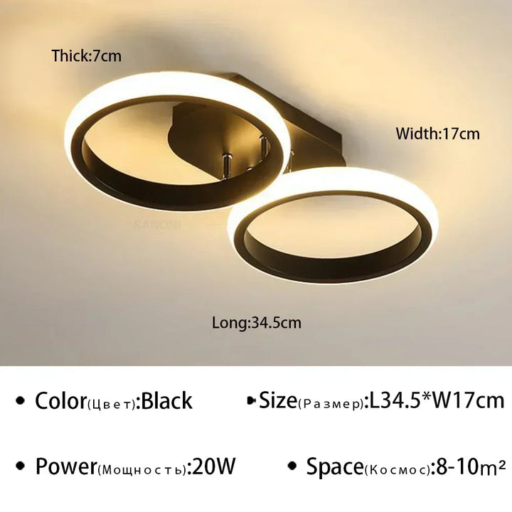 Modern LED Ceiling Light Chandelier – Stylish Multi-Head Ring Light for Bedroom, Living Room, Hallway, Dining Room & Indoor Spaces | Kalsten