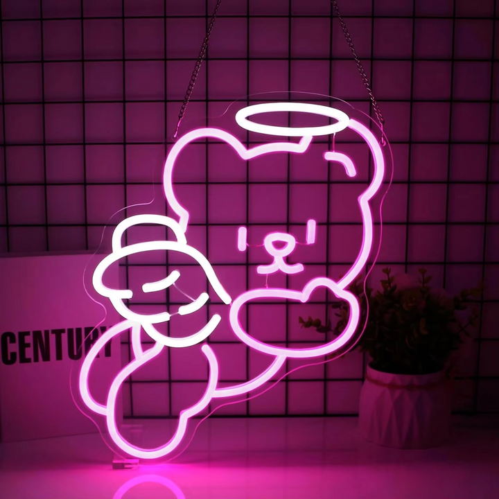 Kalsten | Charming Bear Neon Light with Dimmer - USB Powered Wall Decor