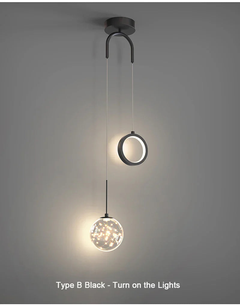 Modern LED Pendant Light – 2-Way Indoor Hanging Lamp for Living Room, Bedroom, Dining Table with Adjustable 3 Light Colors | Kalsten