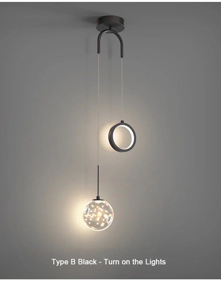 Modern LED Pendant Light – 2-Way Indoor Hanging Lamp for Living Room, Bedroom, Dining Table with Adjustable 3 Light Colors | Kalsten