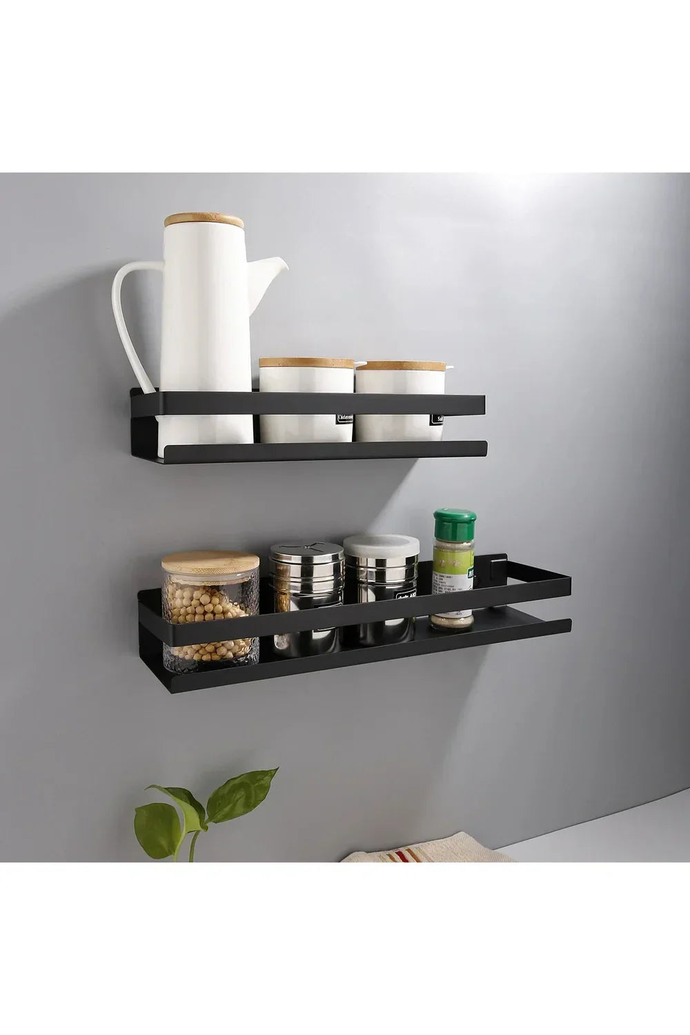 Skanto | Modern Black Floating Shelves