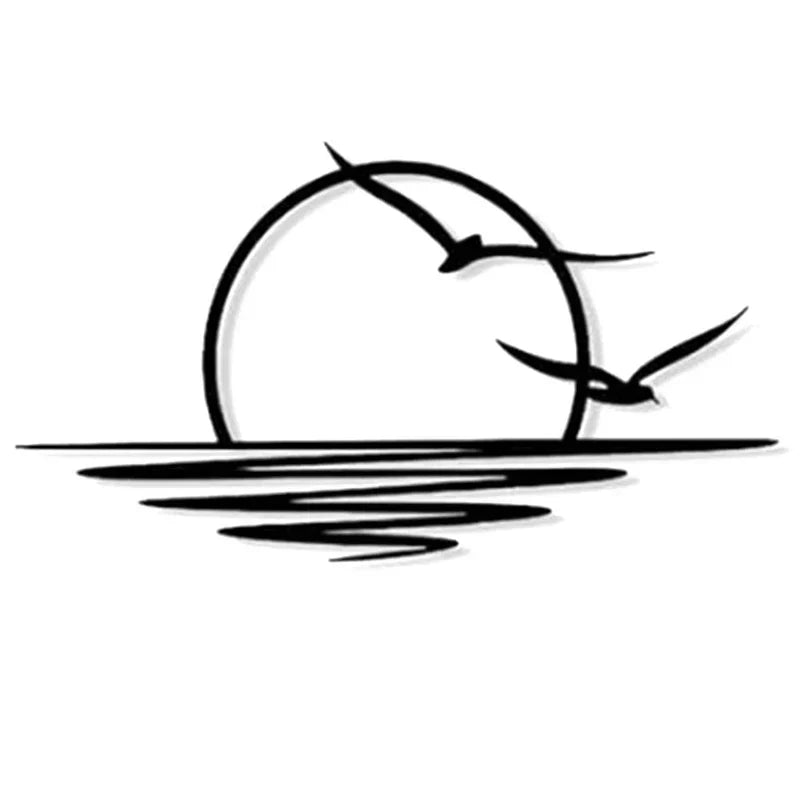 Sunrise Seagulls Metal Wall Decoration Sunset Iron Art 30x60cm Wall Art For Living Room Bedroom Office Decoration | Brehn