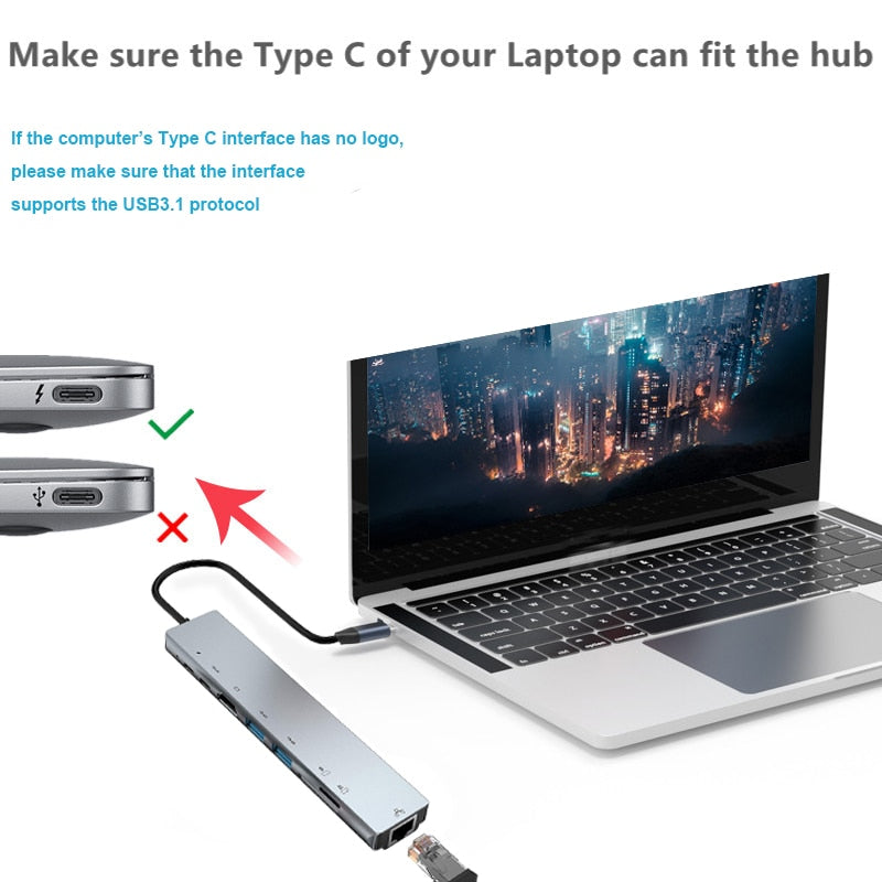 Brehn | Thunderbolt 3 USB-C Hub with HDMI, PD, SD/TF for MacBook Air M1 and iPad Pro