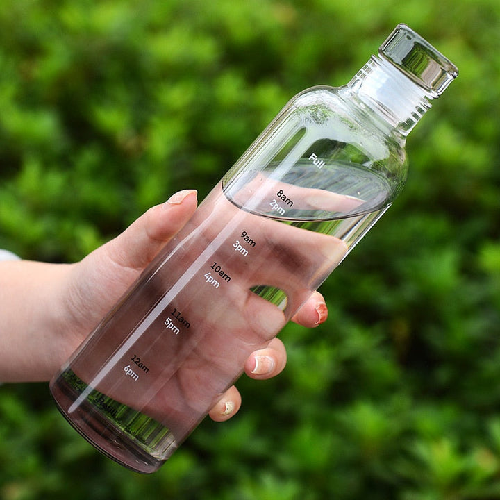 Kalsten | Time Scale Heat-Resistant Glass Water Bottle