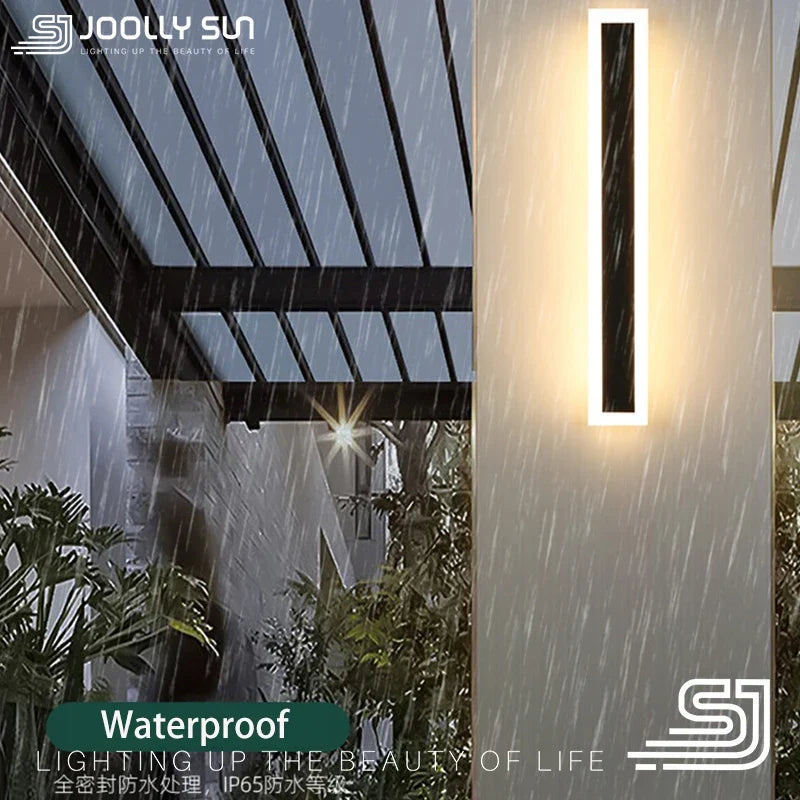 JoollySun LED Wall Lamp: Modern Outdoor Long Strip Sconce | Kalsten