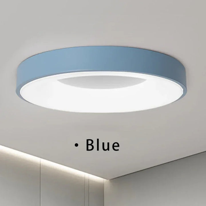Modern Macaron LED Ceiling Light – Adjustable Circular Design with Remote Dimming for Bedroom, Living Room, and Corridor | Kalsten