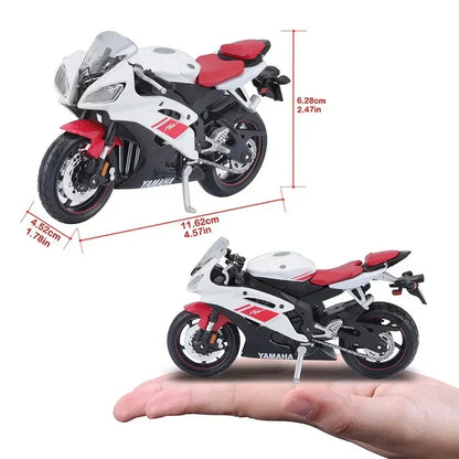 Brehn | 1:18 Scale Yamaha R6 Alloy Sportbike Figures Diecasts Kids Toy Motorcycle Racing Model Replicas Collector's Gift for Boys