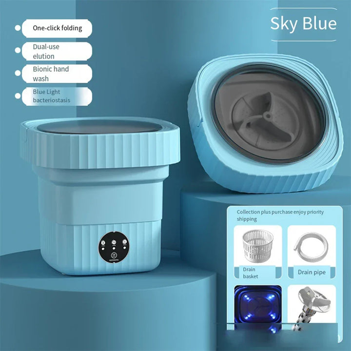 Compact Folding Ultrasonic Travel Laundry Washing Machine | Kalsten